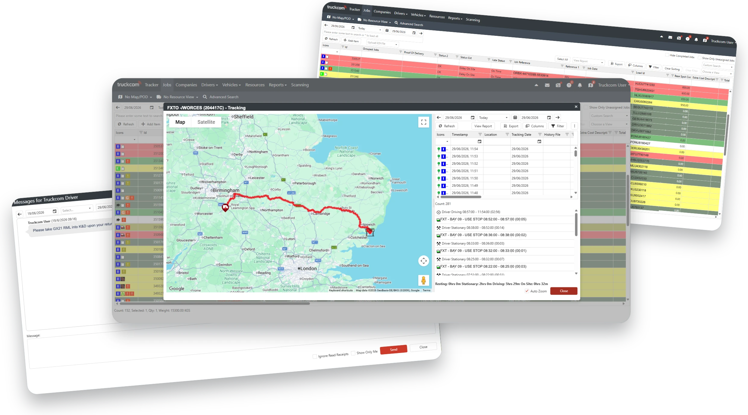 Truckcom: jobs board, live vehicle tracking and driver messaging in one system